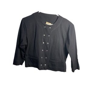 lajate womens black jacket size medium buttons long sleeve